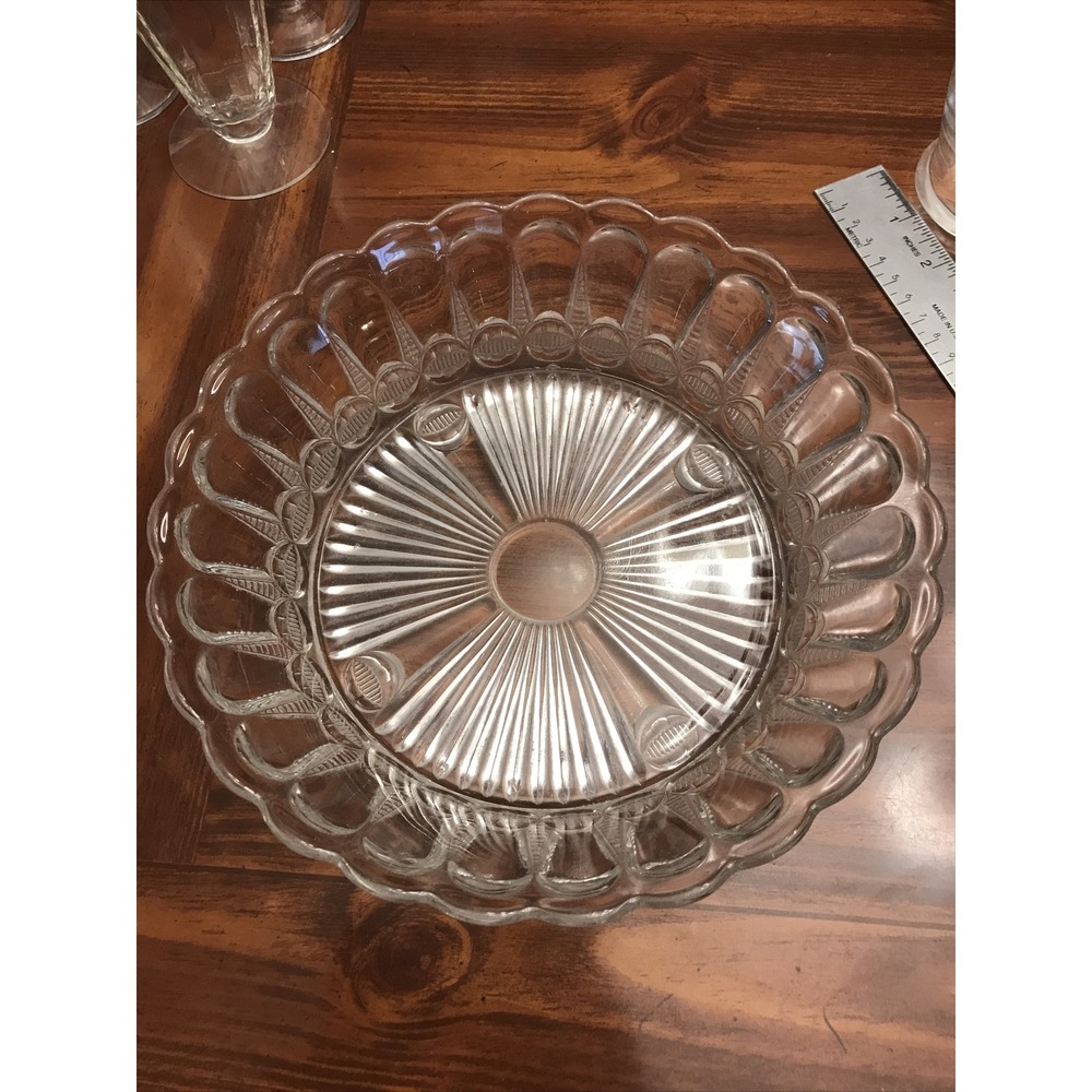 Clear Glass scalloped edge‎ raised panel eye bowl